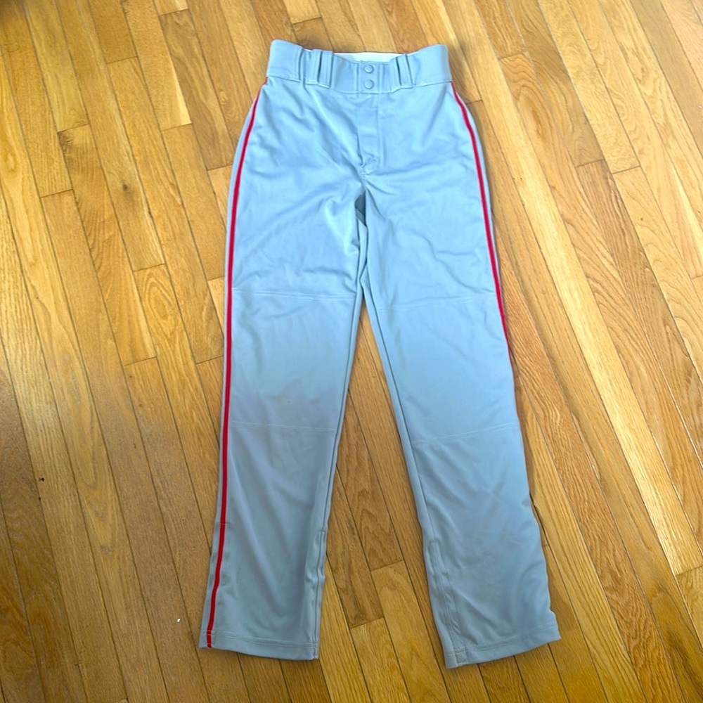 Boys Youth XL Gray with Red Pin Stripes Champro Baseball Long Pants
